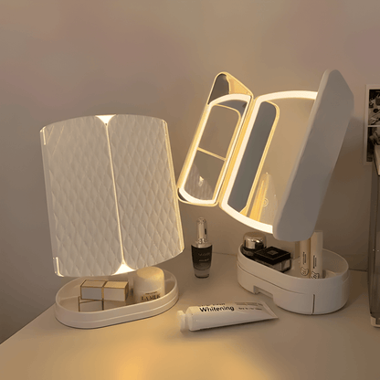 Miroir LED Pliable 3 Volets Rotatif 180°